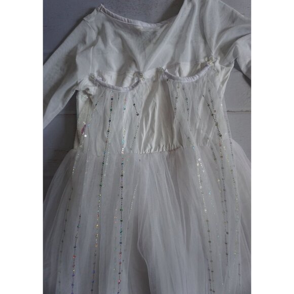 Frozen Elsa Girls White Sequined Gown w/ Trail – Size 150 (US Girls 10-12) - Picture 9 of 9